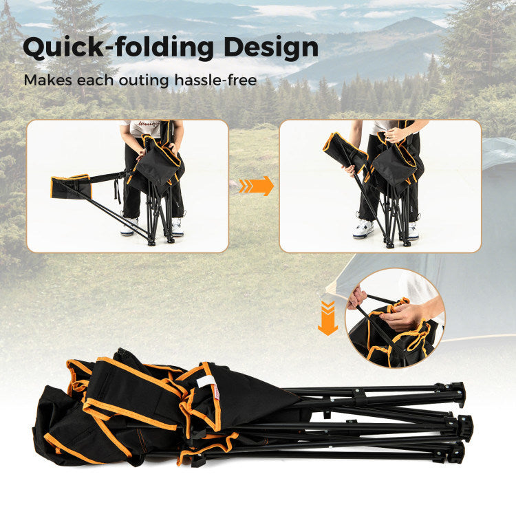 Folding Camping Chair with Footrest - BagNook