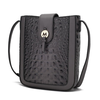 (charcoal)Molly Crossbody Phone Bag w/Snap Closure by Mia K - BagNook