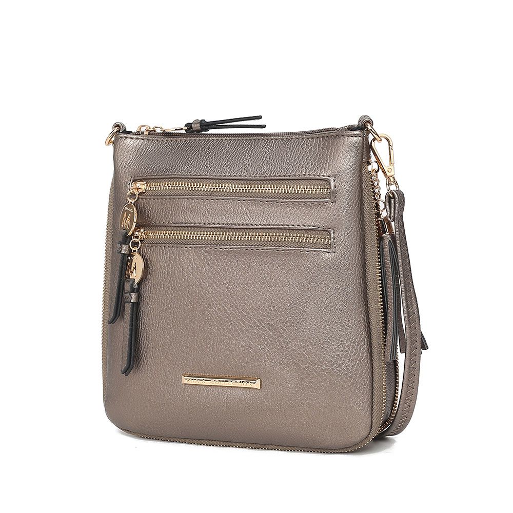 (pewter)Angelina Crossbody Handbag Purse by Mia K. - BagNook