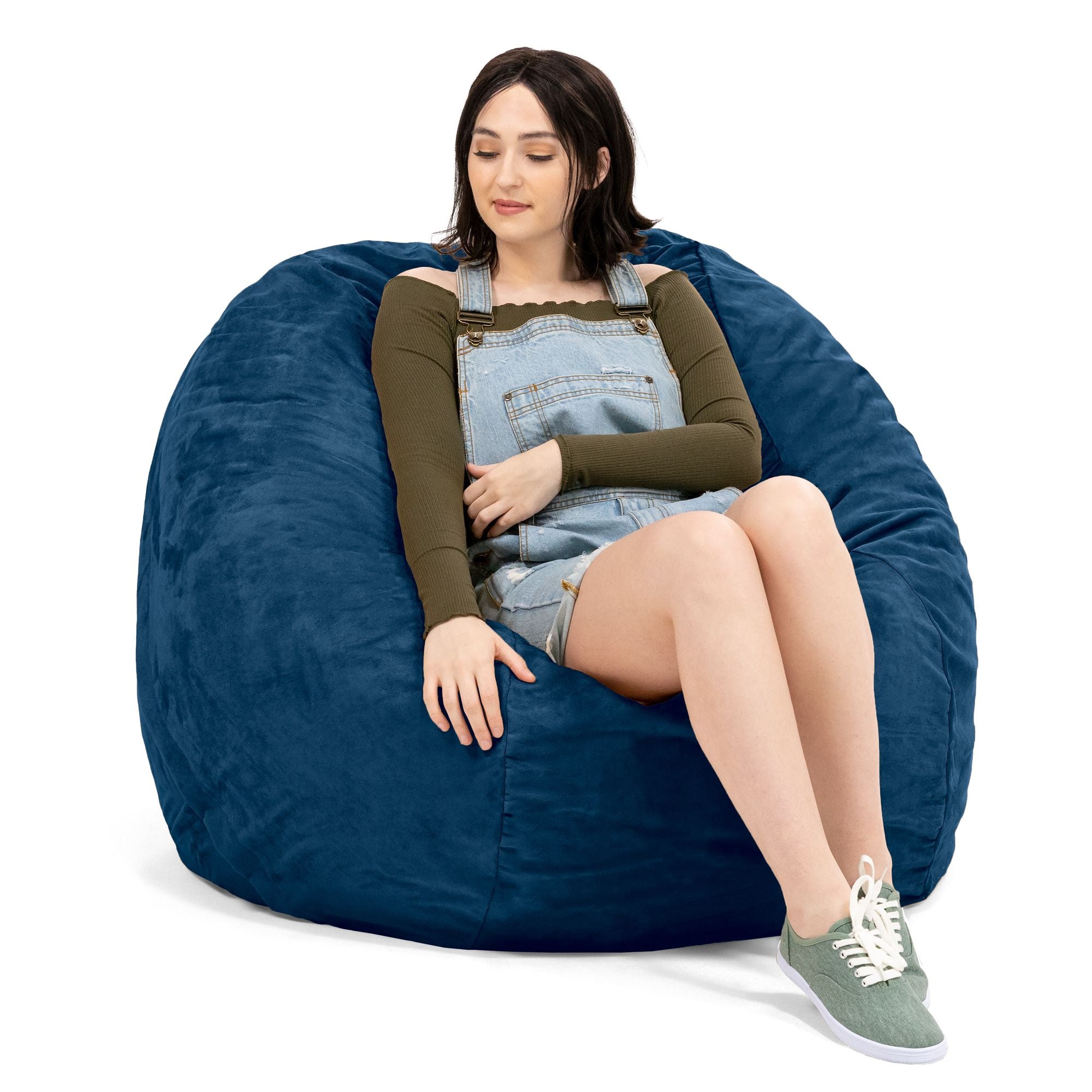 Jaxx Saxx 4 Foot Round Bean Bag, Navy - BagNook