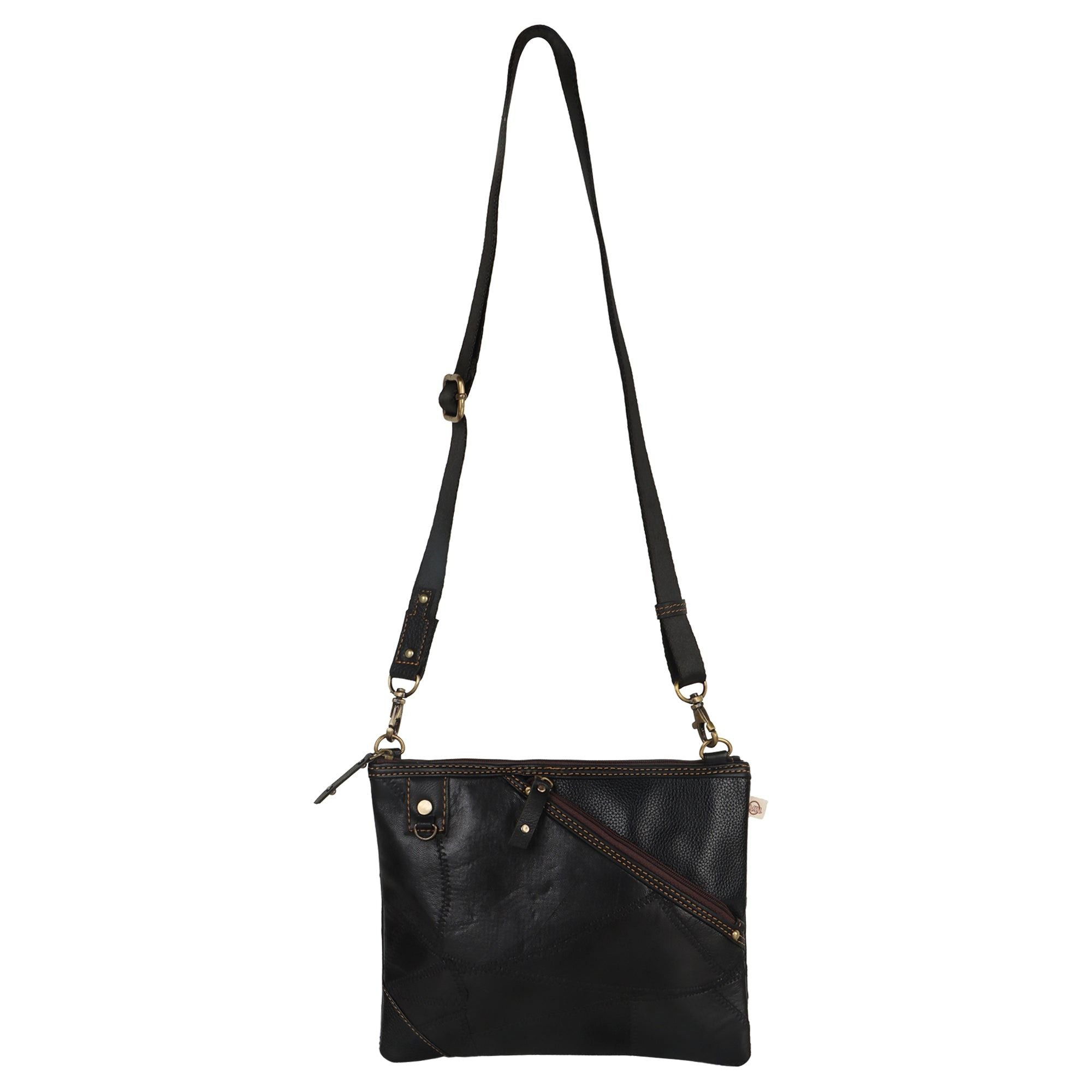 Grayson Wide Crossbody - Upcycled Leather - BagNook