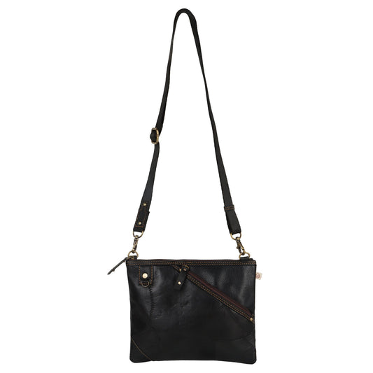 Grayson Wide Crossbody - Upcycled Leather - BagNook