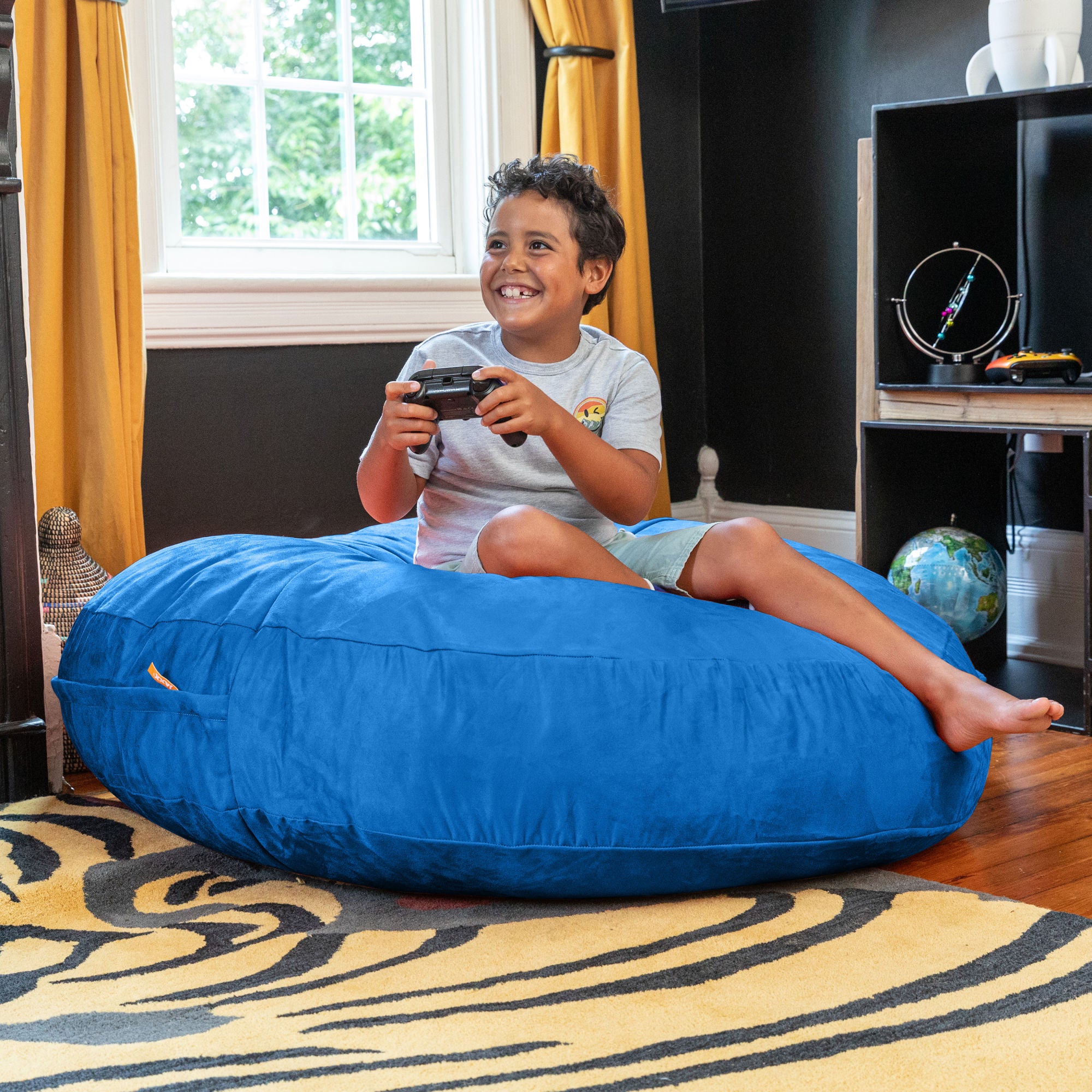 Jaxx 4 ft Cocoon Kids Bean Bag, Blueberry - BagNook