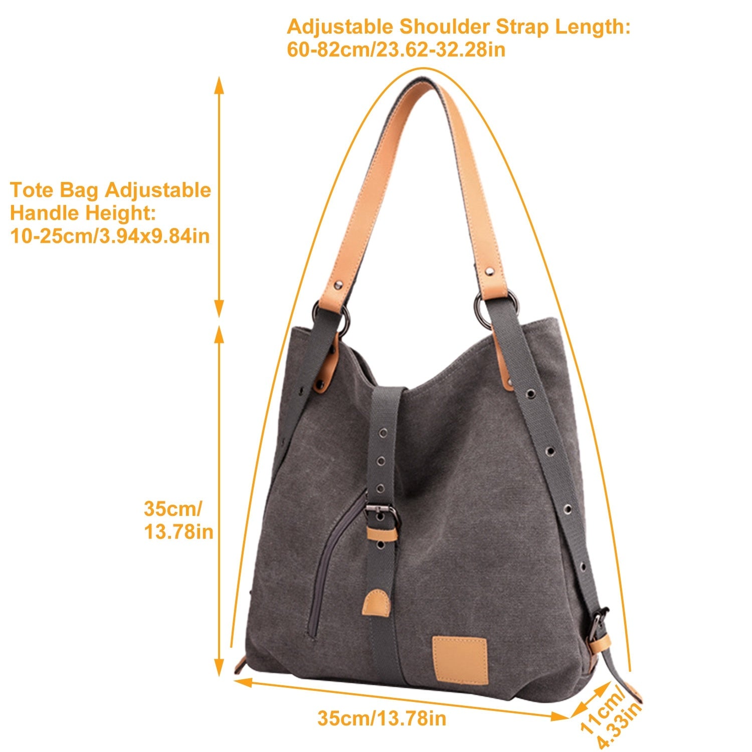 (grey)Canvas Tote / Backpack - BagNook