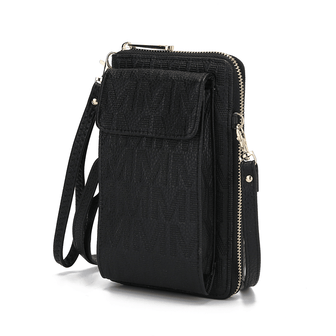 (black)Caddy Vegan Leather Phone Wallet Crossbody by Mia k - BagNook