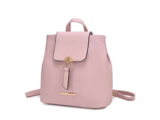 (pink)Ingrid Vegan Leather Convertible Daypack by Mia k - BagNook