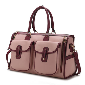 (pink)Genevieve Duffel Color Block by Mia k - BagNook