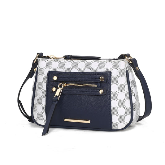 (navy)Essie Circular Print Crossbody Bag by Mia K - BagNook