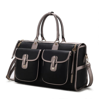(pewter)Genevieve Duffel Color Block by Mia k - BagNook
