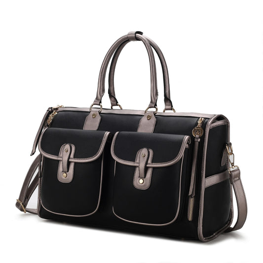 (pewter)Genevieve Duffel Color Block by Mia k - BagNook
