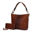 Load image into Gallery viewer, (brown)Wandy Soft Vegan Leather Hobo & Wallet Set by Mia K - BagNook
