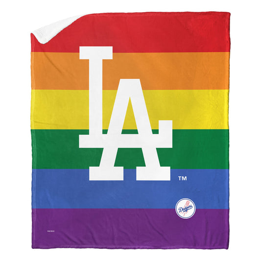 PRIDE SERIES - DODGERS - Silk Touch Sherpa Throw Blanket - BagNook