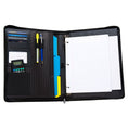 Load image into Gallery viewer, The Executive Faux Leather Binder Padfolio with Removeable 1" Ring- Black - BagNook

