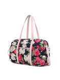 Load image into Gallery viewer, (navy)Khelani Quilted Botanical Pattern Duffel Bag by Mia k - BagNook
