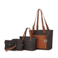 Load image into Gallery viewer, (brown)Havenly 4pc Signature Vegan Leather Tote Bag Set by Mia K - BagNook

