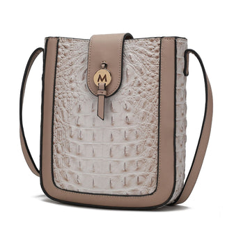 (beige)Molly Crossbody Phone Bag w/Snap Closure by Mia K - BagNook