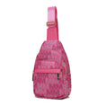 Load image into Gallery viewer, (fuchsia)Helaena M Logo Printed Vegan Leather Sling Bag by Mia K - BagNook
