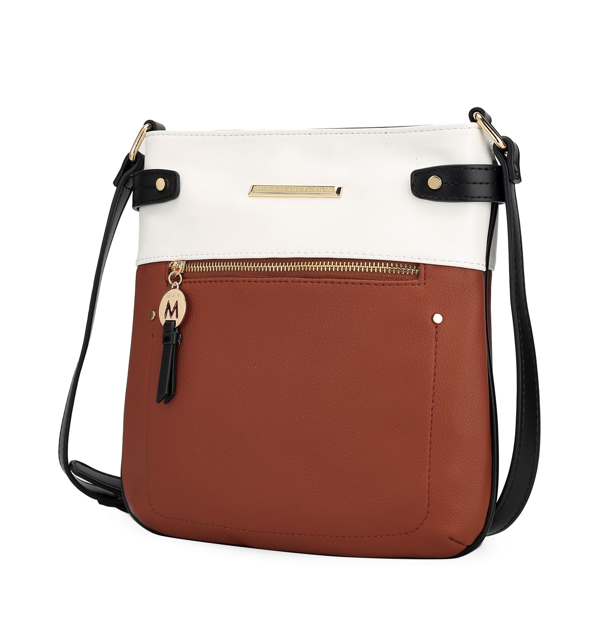 (cognac)Camilla Crossbody Handbag by Mia K - BagNook