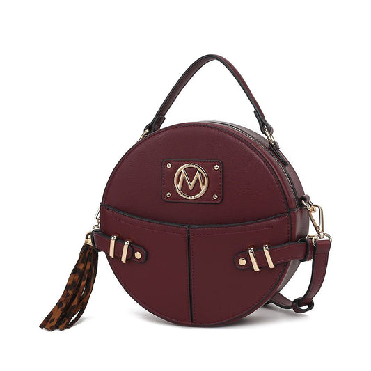 (wine)Gayle Crossbody Round Handbag Purse by Mia k. - BagNook