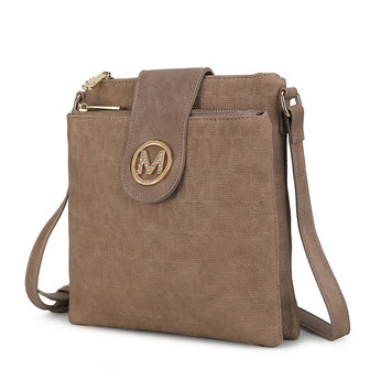 (taupe)Marietta M Signature Crossbody Bag by Mia K - BagNook