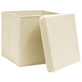Load image into Gallery viewer, Storage Boxes w/Lid 4pc 12.6"x12.6"x12.6" Fabric - Cream - BagNook
