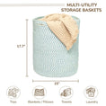 Load image into Gallery viewer, Recycled Cotton Laundry Basket - White Blue Mélange Woven Rope - BagNook
