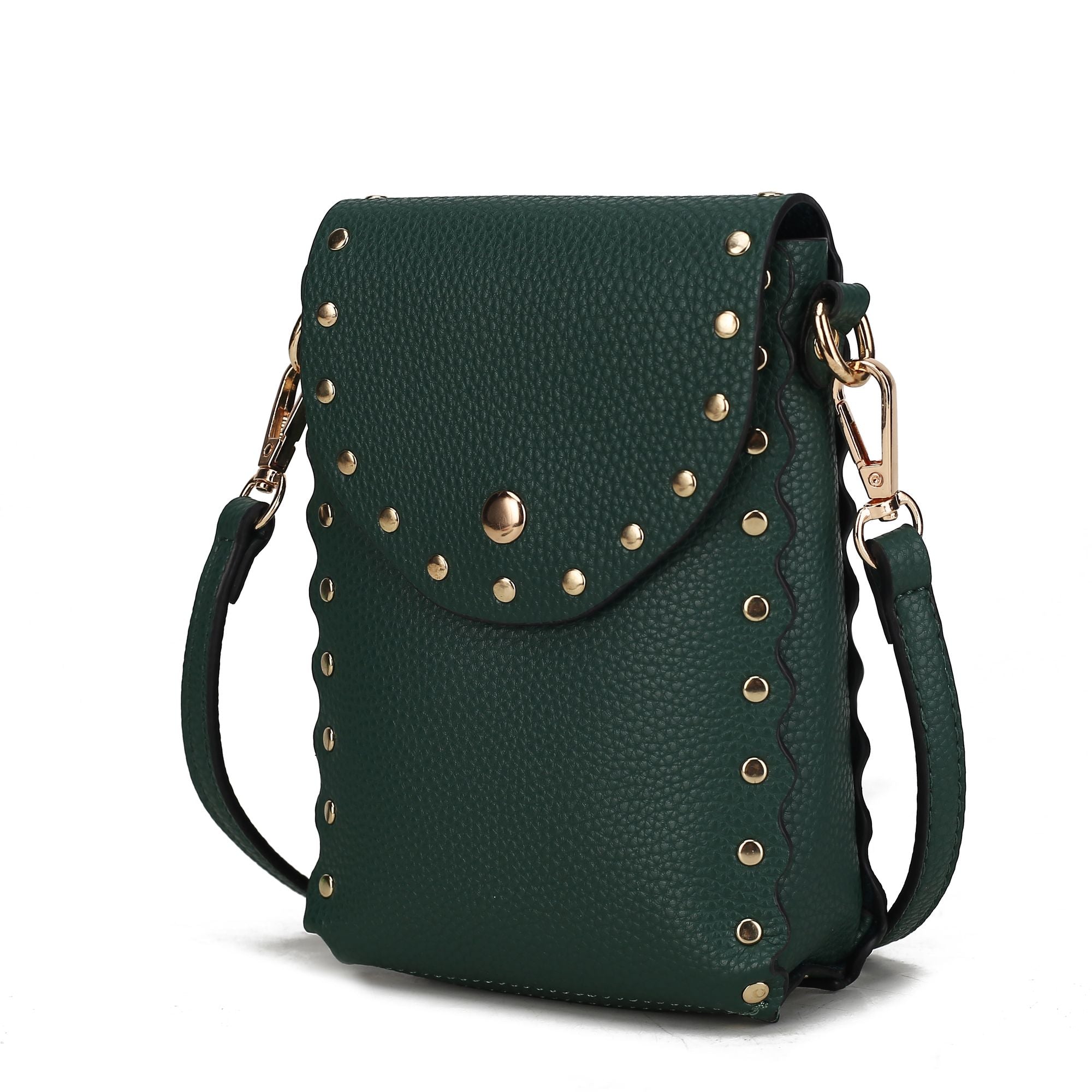 (dark green)Filomena Vegan Leather Crossbody by Mia K - BagNook