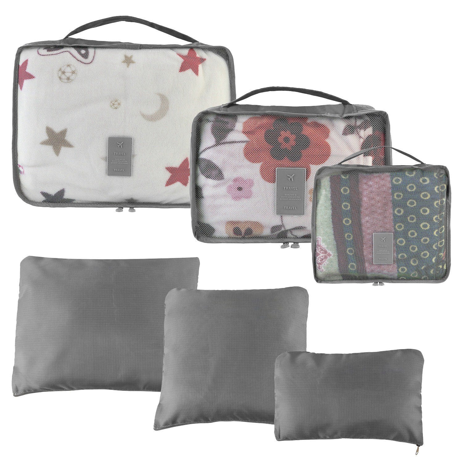 (gray)9pc Travel Luggage Organizer - BagNook