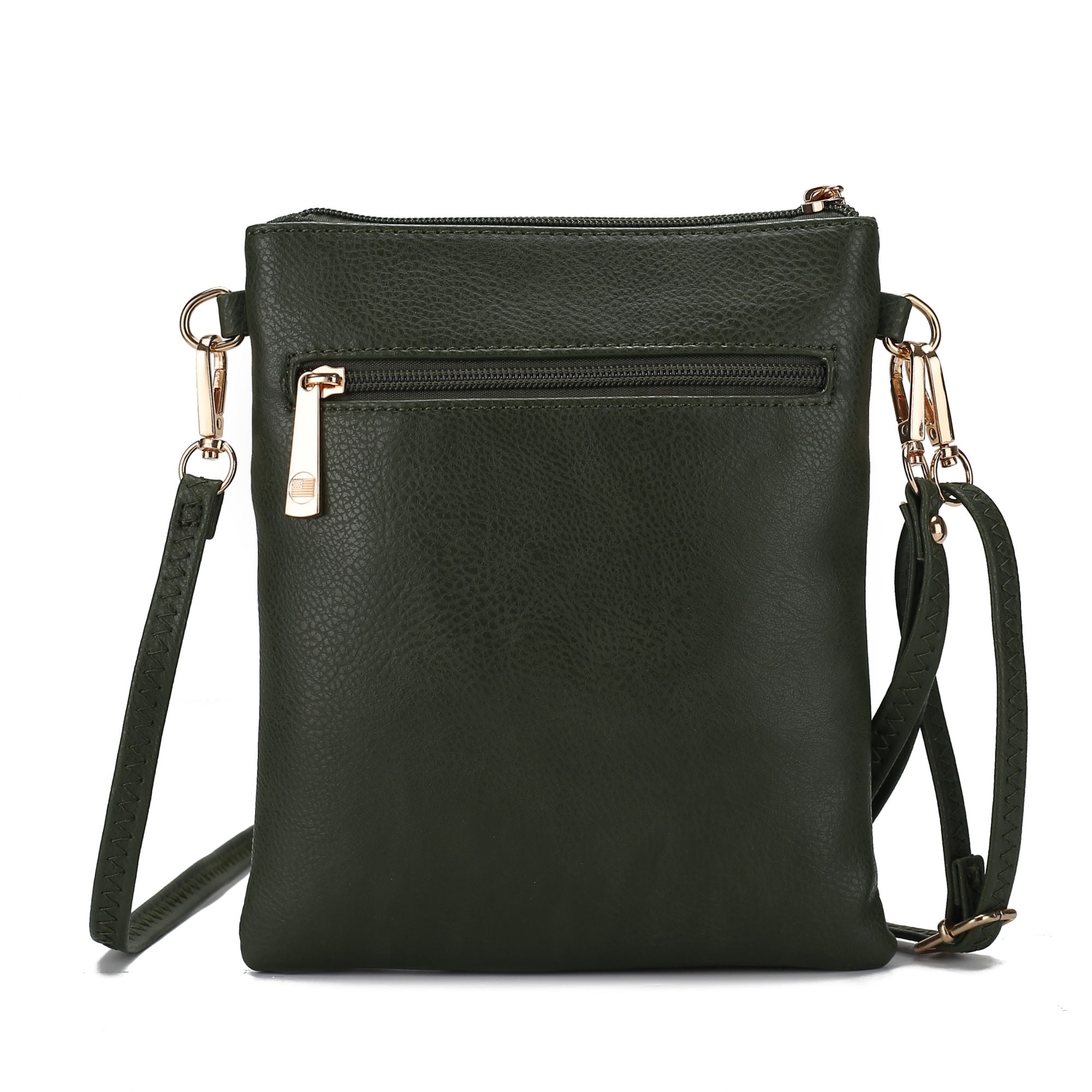 (green)Genesis Vegan Leather Flag Women Crossbody by Mia k - BagNook