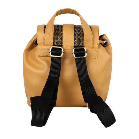Tayla Diamond Print Mini Backpack - Upcycled Leather - BagNook