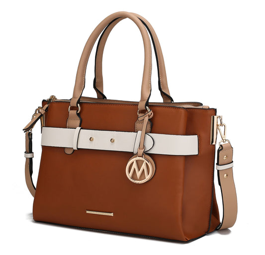 (brown)Jamie Satchel Handbag by Mia K - BagNook