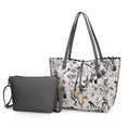 Load image into Gallery viewer, (gray charcoal) reversible shopping tote with crossbody pouch- bagNook
