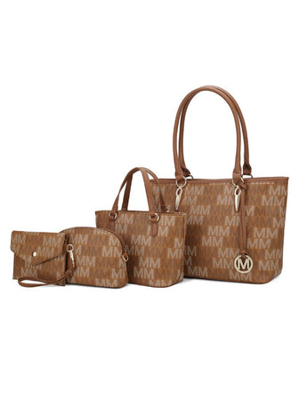 (tan)Alexy M Signature 4pc Tote Set by Mia k - BagNook