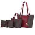 Load image into Gallery viewer, (red)Lippa M Signature Crocodile Embossed Tote Set by Mia K - BagNook
