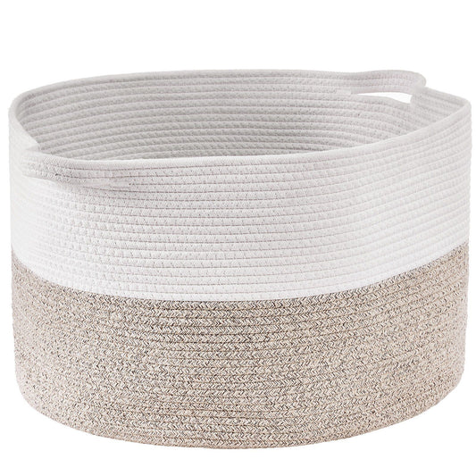 VEVOR Cotton Rope Storage Basket (20 x 20 x 13 in) 17.7gal Capacity - BagNook