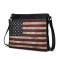 Load image into Gallery viewer, (black)Madeline Vegan Leather Flag Women Crossbody by Mia K - BagNook
