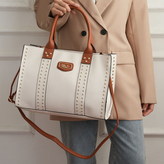 (beige)Davina Tote Set w/wallet her Crossover Womens Purse by Mia K - BagNook