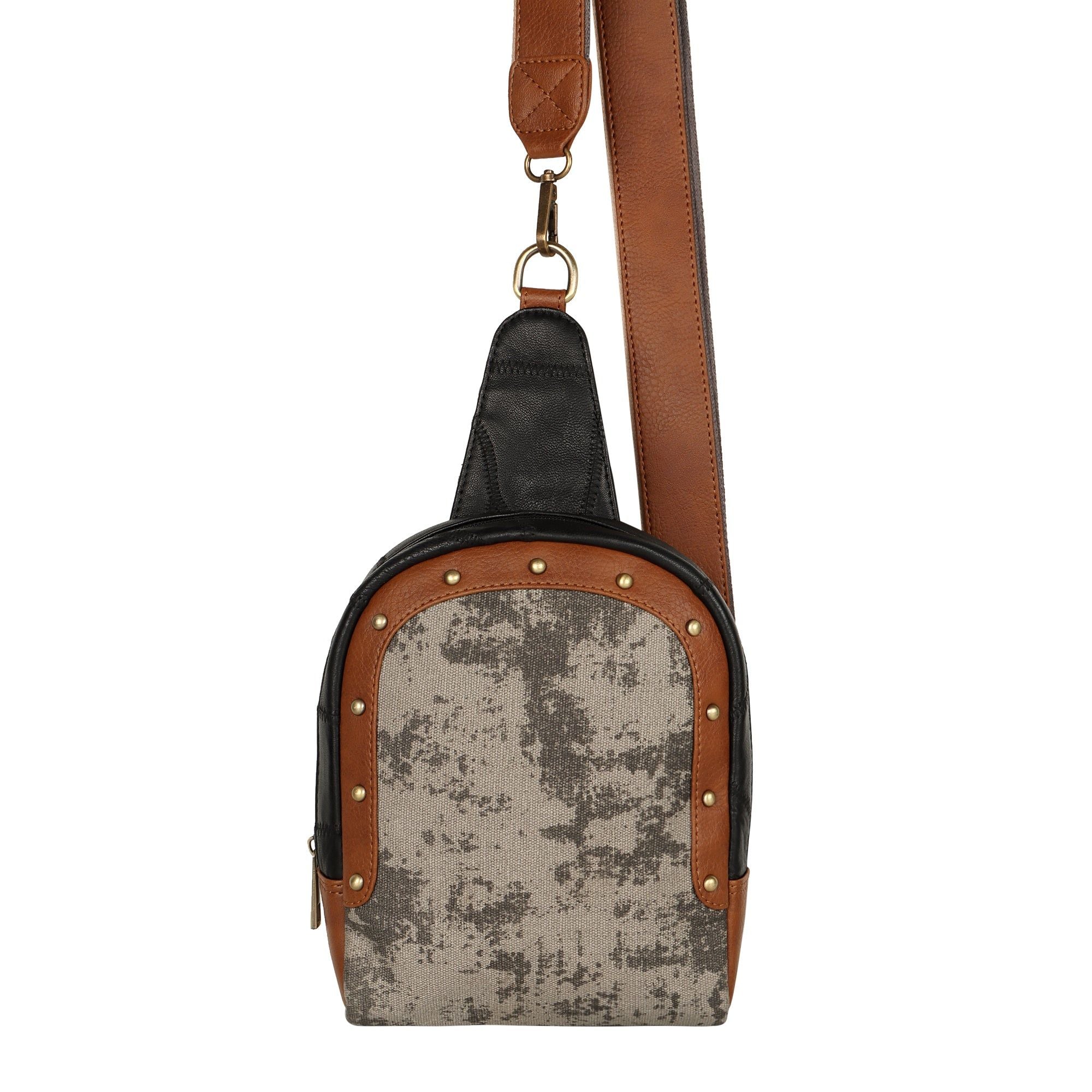 Tour Sling backpack w/ Front Pocket - Carbon Grey - Upcycled - BagNook