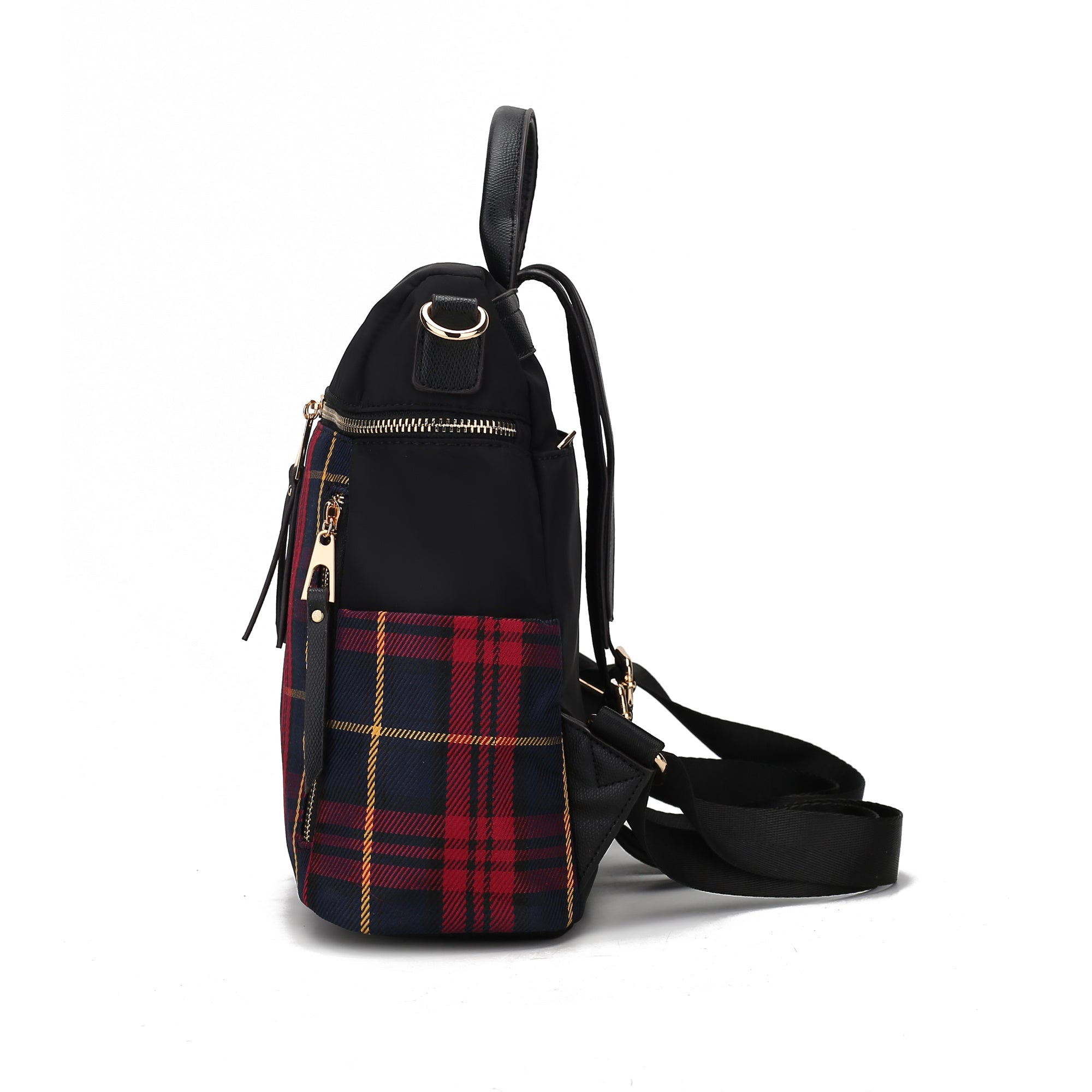 (red)Nishi Plaid Backpack Women by Mia K - BagNook