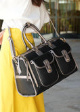 Load image into Gallery viewer, (pewter)Genevieve Duffel Color Block by Mia k - BagNook
