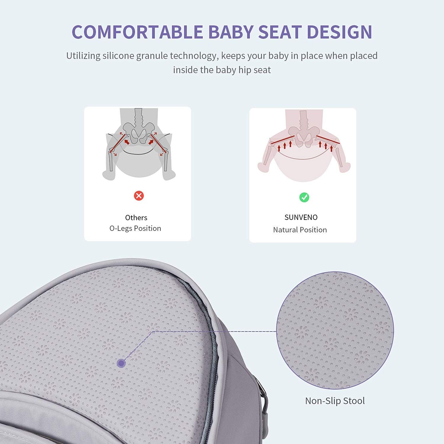 (gray)SUNVENO Baby Hipseat Carrier - BagNook