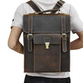 Load image into Gallery viewer, (dark brown)The Vali Backpack | Handmade Vintage Leather - BagNook
