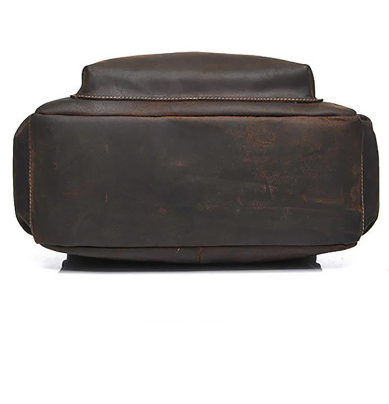 (dark brown)The Helka Backpack | Genuine Vintage Leather Backpack - BagNook