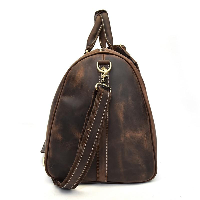 (dark brown)The Bjarke Weekender | Handcrafted Leather Duffel - BagNook