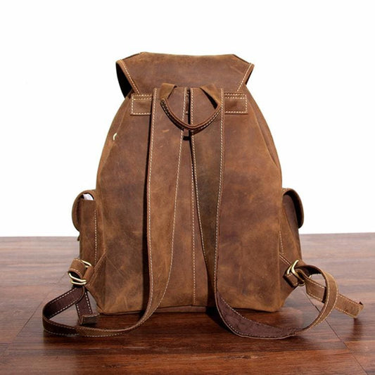 (brown)The Asmund Backpack | Genuine Leather Rucksack - BagNook
