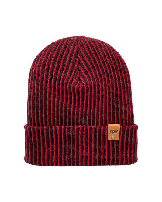 Cuffed Traditional Wide Ribbed, Red/Black