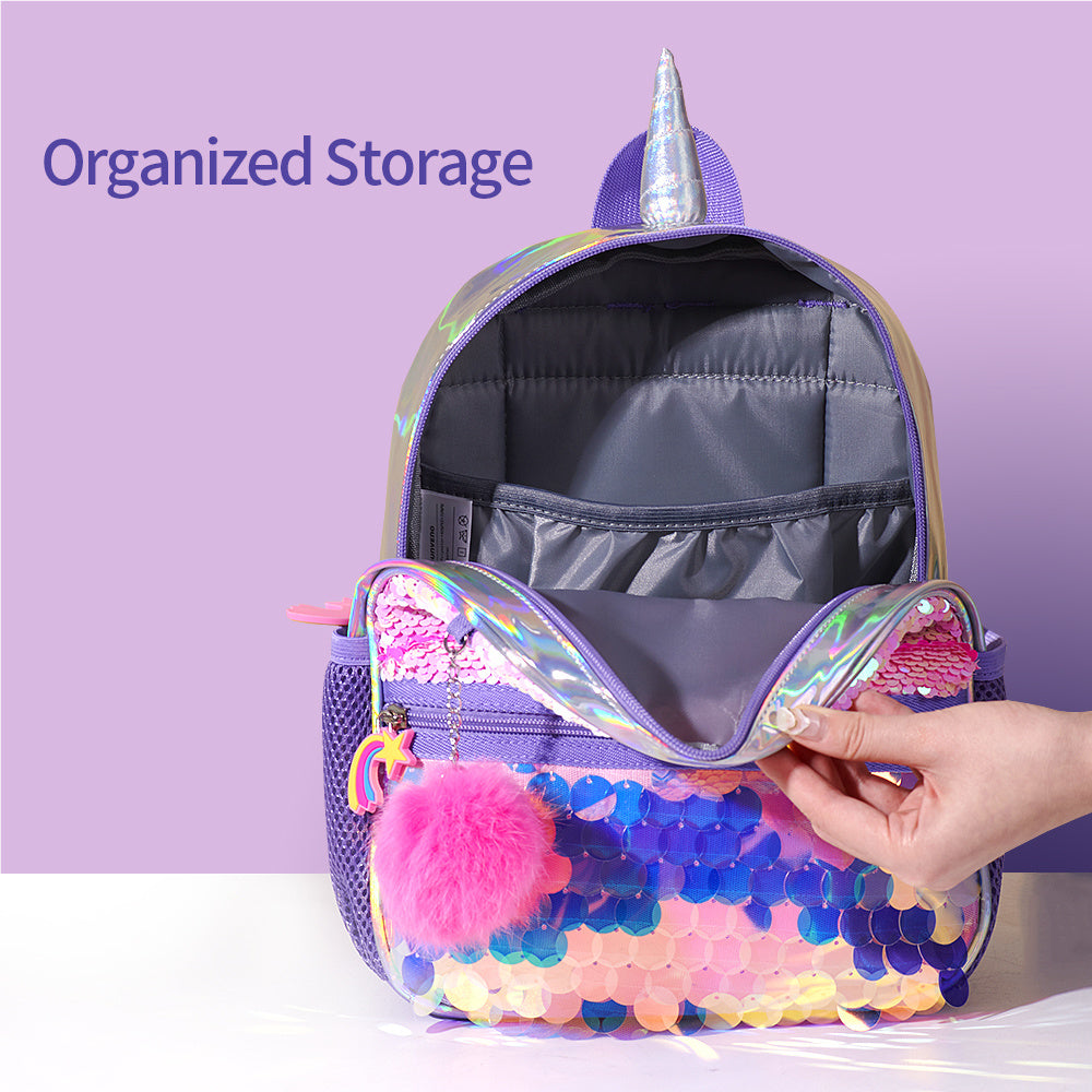 (purple)Unicorn Sequins Backpack - BagNook