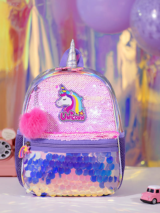 (purple)Unicorn Sequins Backpack - BagNook