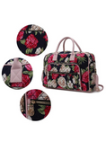Load image into Gallery viewer, (navy blue)Jayla Quilted Botanical Pattern Duffel Bag by Mia k - BagNook
